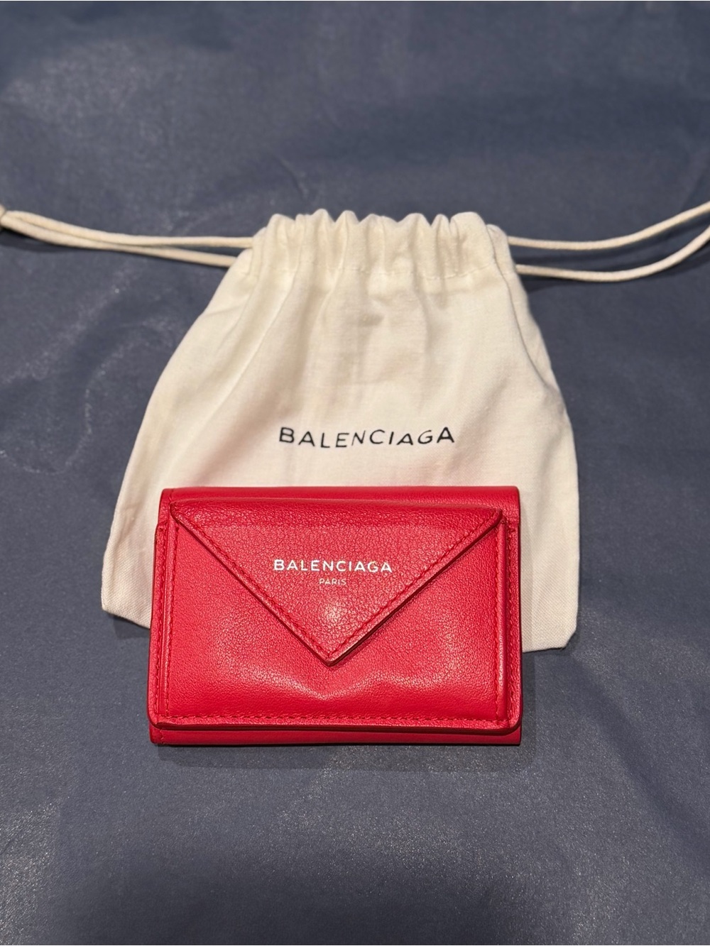 Authentic Balenciaga Red Leather Envelope Papier Wallet with Original Dusty Incl - Picture 2 of 11